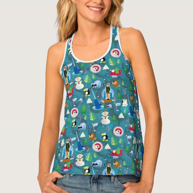 Buddy the Elf and Characters Teal Pattern Tank Top (Front)