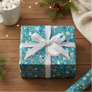 Buddy the Elf and Characters Teal Pattern Wrapping Paper Sheets