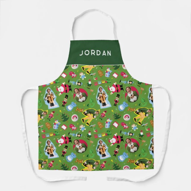 Buddy the Elf and Christmas Icons Pattern Apron (Front)