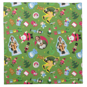 Buddy the Elf and Christmas Icons Pattern Cloth Napkin