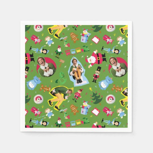 Buddy the Elf and Christmas Icons Pattern Napkins