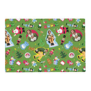 Buddy the Elf and Christmas Icons Pattern Placemat