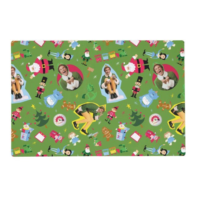 Buddy the Elf and Christmas Icons Pattern Placemat (Front)