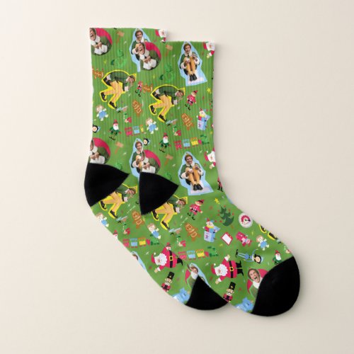 Buddy the Elf and Christmas Icons Pattern Socks
