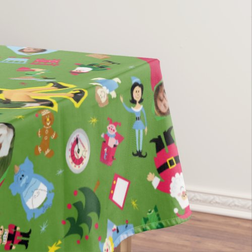 Buddy the Elf and Christmas Icons Pattern Tablecloth