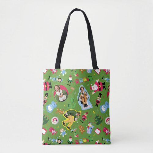 Buddy the Elf and Christmas Icons Pattern Tote Bag