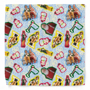 Buddy the Elf and Santa North Pole Pattern Bandana