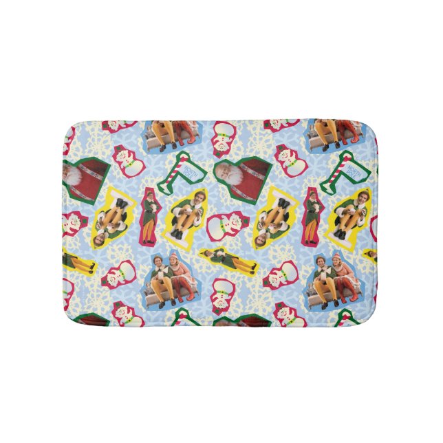 Buddy the Elf and Santa North Pole Pattern Bath Mat (Front)
