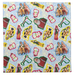 Buddy the Elf and Santa North Pole Pattern Cloth Napkin