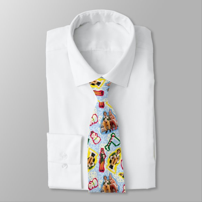 Buddy the Elf and Santa North Pole Pattern Neck Tie (Tied)