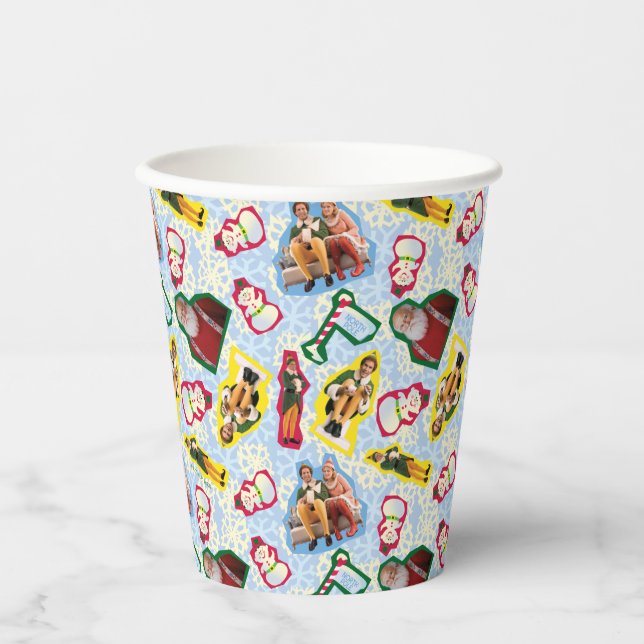 Buddy the Elf and Santa North Pole Pattern Paper Cups (Front)