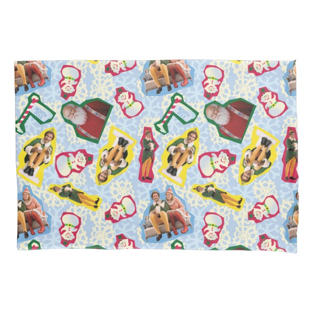 Buddy the Elf and Santa North Pole Pattern Pillow Case (Front)