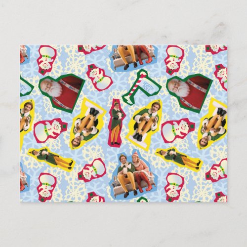 Buddy the Elf and Santa North Pole Pattern Postcard