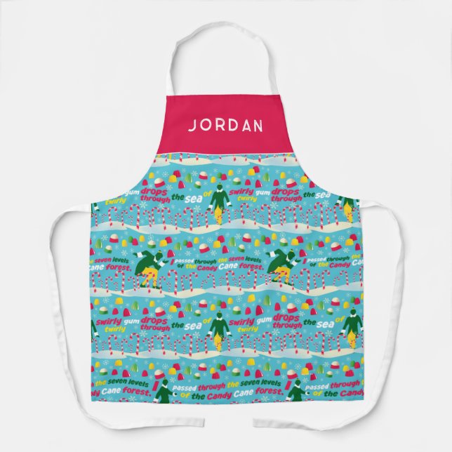 Buddy the Elf Candy Pattern Apron (Front)