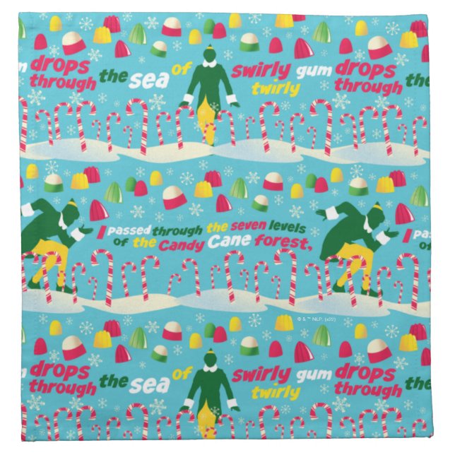 Buddy the Elf Candy Pattern Cloth Napkin (Front)