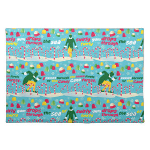 Buddy the Elf Candy Pattern Cloth Placemat