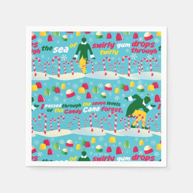 Buddy the Elf Candy Pattern Napkins (Front)