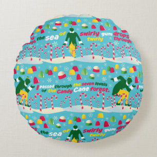 Buddy the Elf Candy Pattern Round Pillow