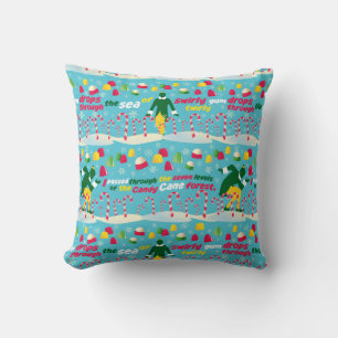 Buddy the Elf Candy Pattern Throw Pillow