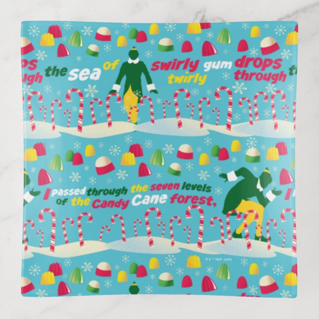 Buddy the Elf Candy Pattern Trinket Tray (Front)