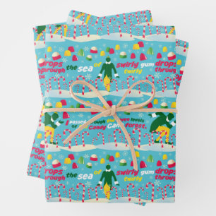 Buddy the Elf Candy Pattern Wrapping Paper Sheets