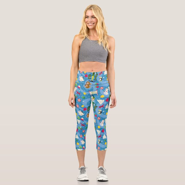 Buddy the Elf Cartoon Pattern Capri Leggings (Front)