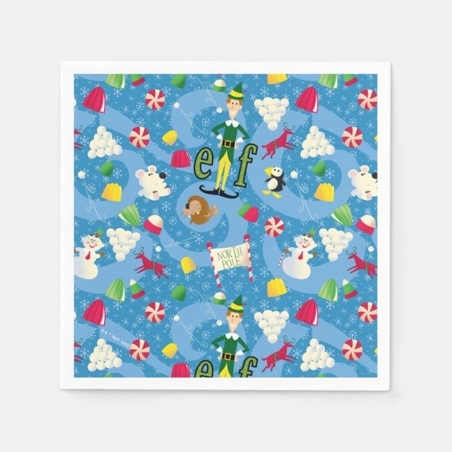 Buddy the Elf Cartoon Pattern Napkins (Front)