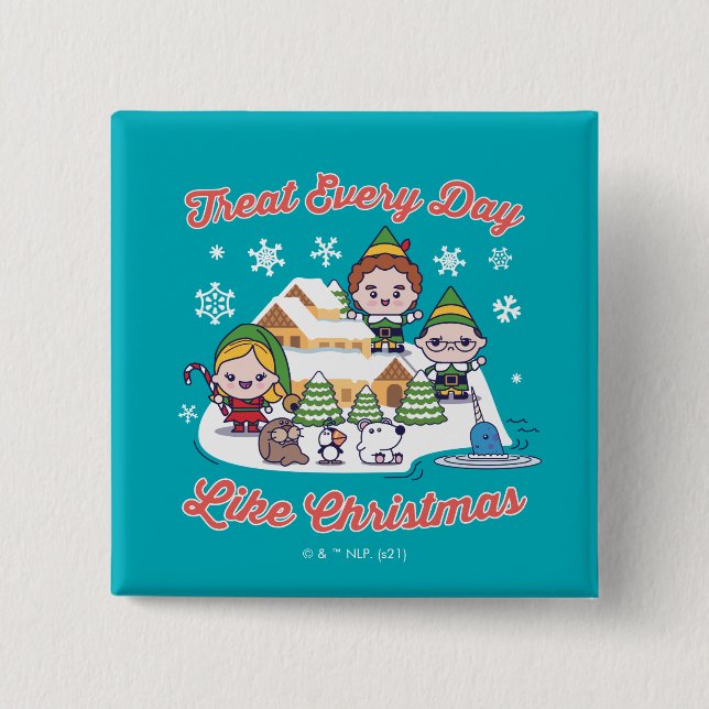 Buddy the Elf Chibi Graphic Button (Front)