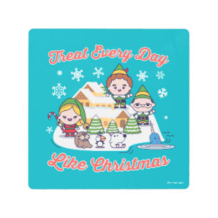 Buddy the Elf Chibi Graphic Metal Print