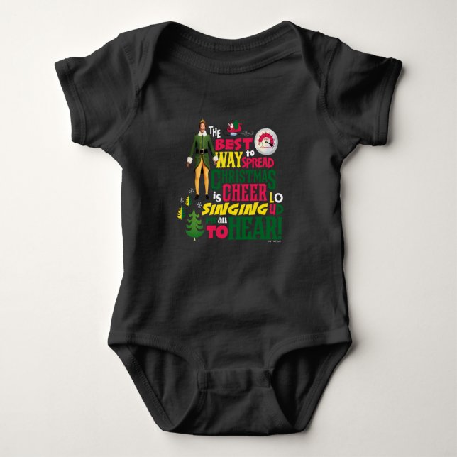 Buddy the Elf | Christmas Cheer Graphic Quote Baby Bodysuit (Front)