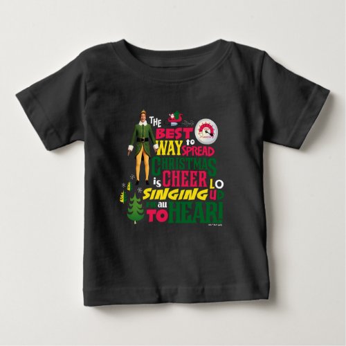 Buddy the Elf  Christmas Cheer Graphic Quote Baby T_Shirt