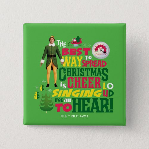 Buddy the Elf  Christmas Cheer Graphic Quote Button