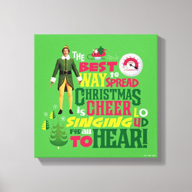 Buddy the Elf | Christmas Cheer Graphic Quote Canvas Print (Front)