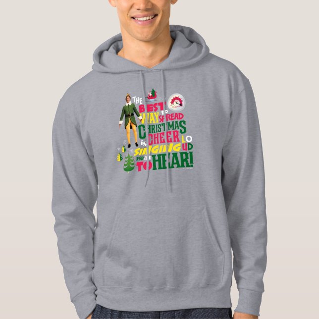 Buddy the Elf | Christmas Cheer Graphic Quote Hoodie (Front)