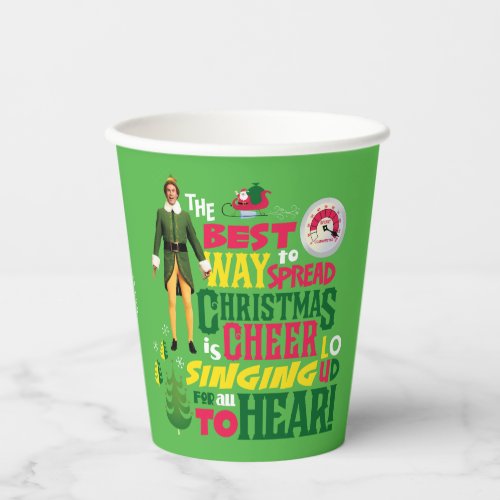 Buddy the Elf  Christmas Cheer Graphic Quote Paper Cups