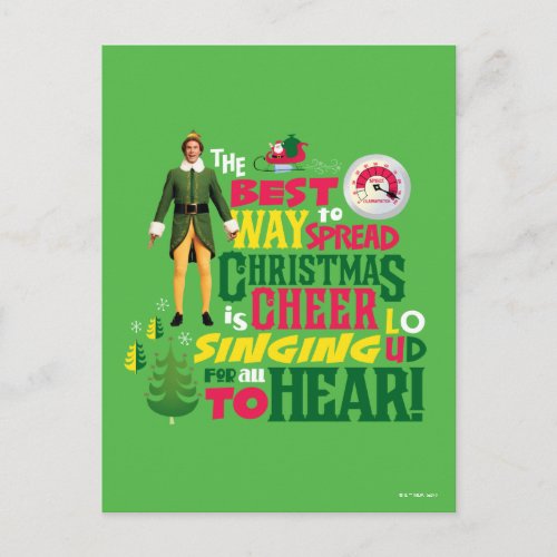 Buddy the Elf  Christmas Cheer Graphic Quote Postcard