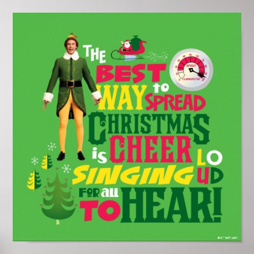 Buddy the Elf  Christmas Cheer Graphic Quote Poster