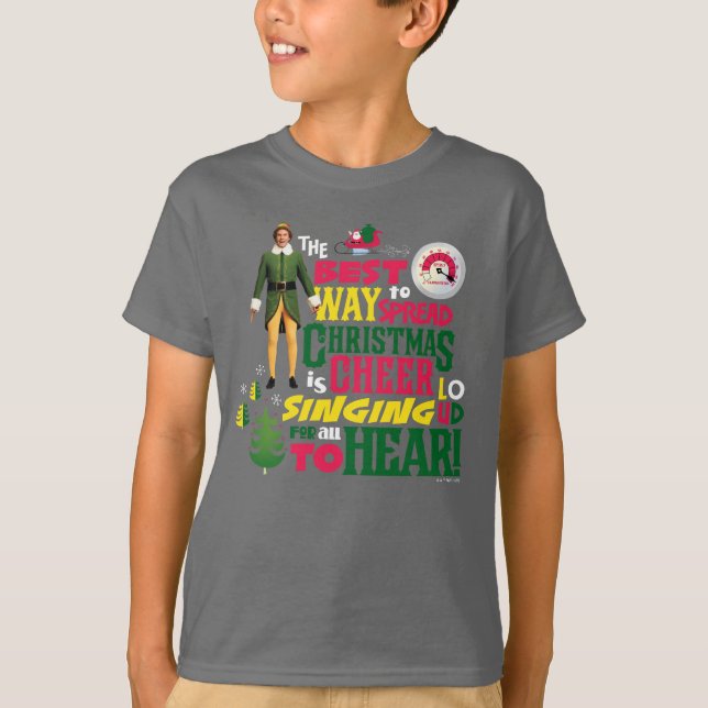 Buddy the Elf | Christmas Cheer Graphic Quote T-Shirt (Front)