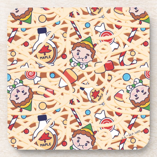 Buddy the Elf | Christmas Cheer Pattern Beverage Coaster (Front)