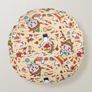 Buddy the Elf   Christmas Cheer Pattern Round Pillow