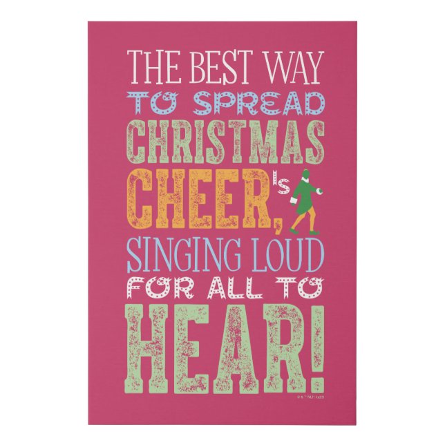 Buddy the Elf | Christmas Cheer Quote Faux Canvas Print (Front)