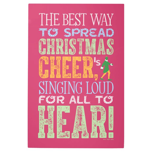 Buddy the Elf | Christmas Cheer Quote Metal Print (Front)