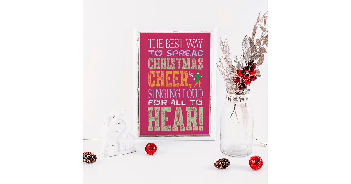 Buddy the Elf Christmas Cheer Quote Poster Zazzle