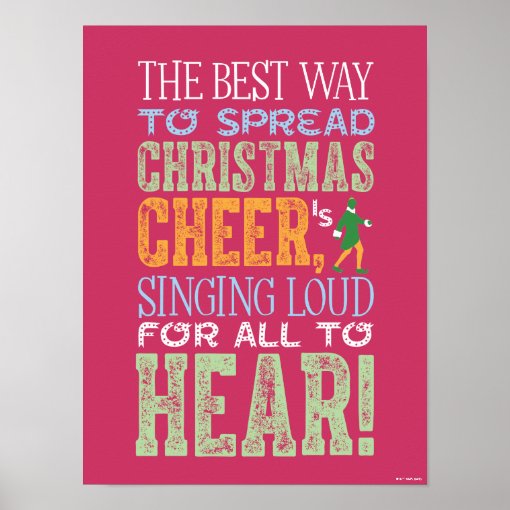 Buddy the Elf Christmas Cheer Quote Poster Zazzle
