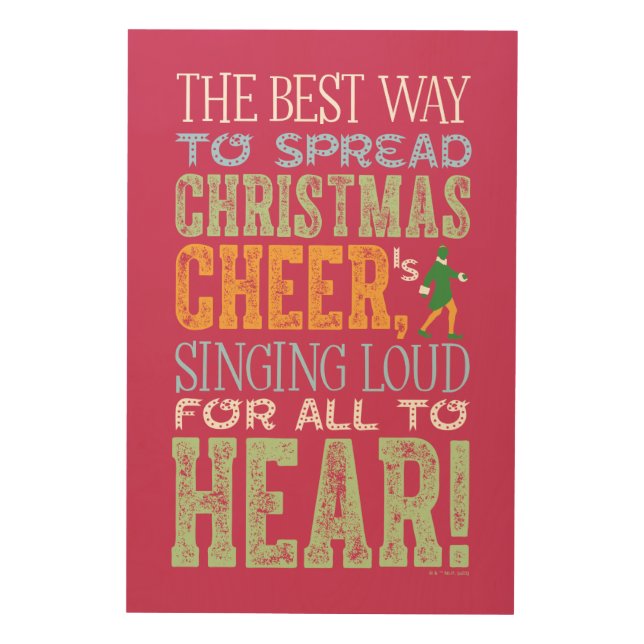 Buddy the Elf | Christmas Cheer Quote Wood Wall Art (Front)