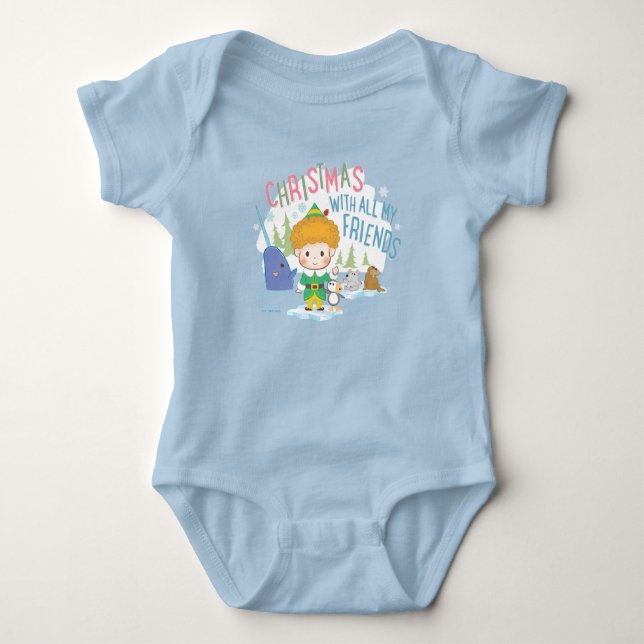 Buddy the Elf Christmas With All My Friends Baby Bodysuit (Front)