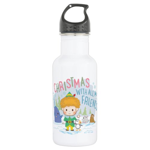 Buddy the Elf Christmas With All My Friends Stainless Steel Water Bottle