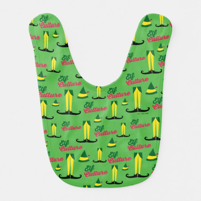 Buddy the Elf | Elf Culture Pattern Baby Bib (Front)