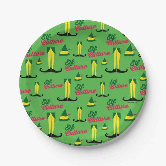 Buddy the Elf | Elf Culture Pattern Paper Plates (Front)