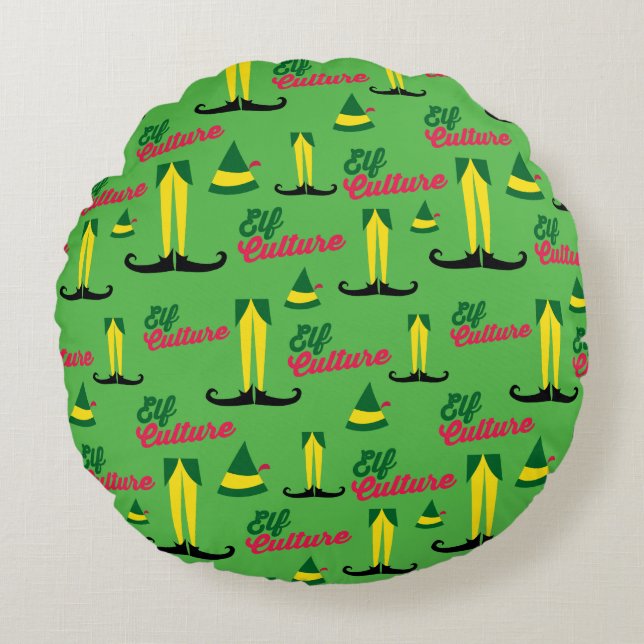 Buddy the Elf | Elf Culture Pattern Round Pillow (Front)